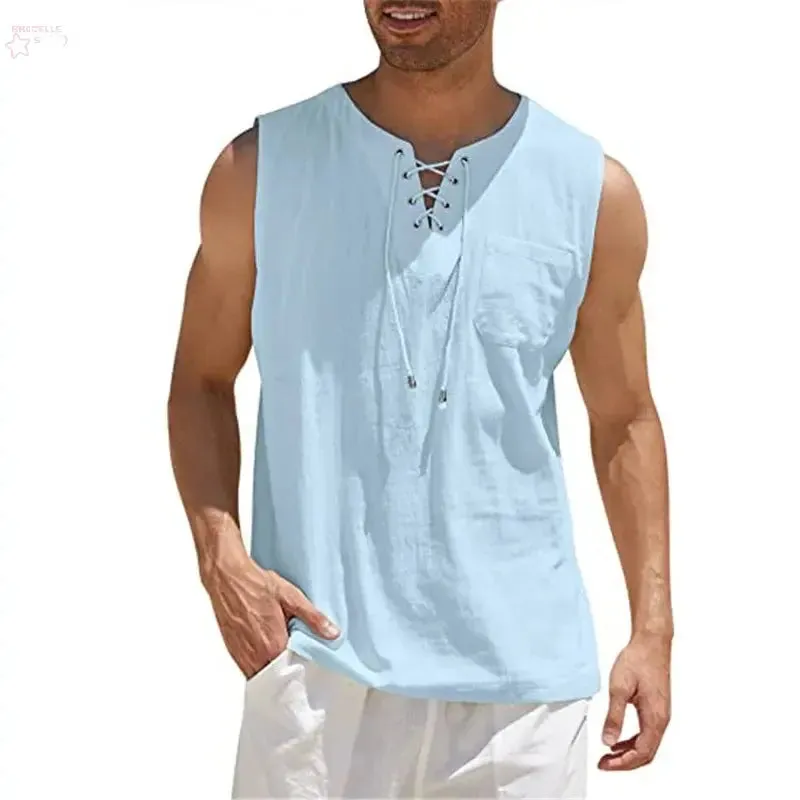 Cotton Linen Shirts Sleeveless Vest Blouse – Retro V-Neck Fashion Loose Fit