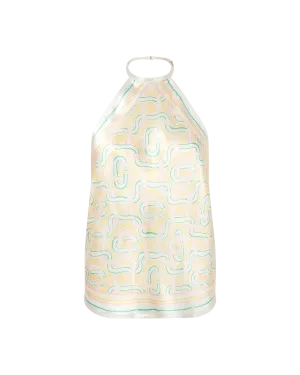 Crayon Monogram Silk Scarf Top