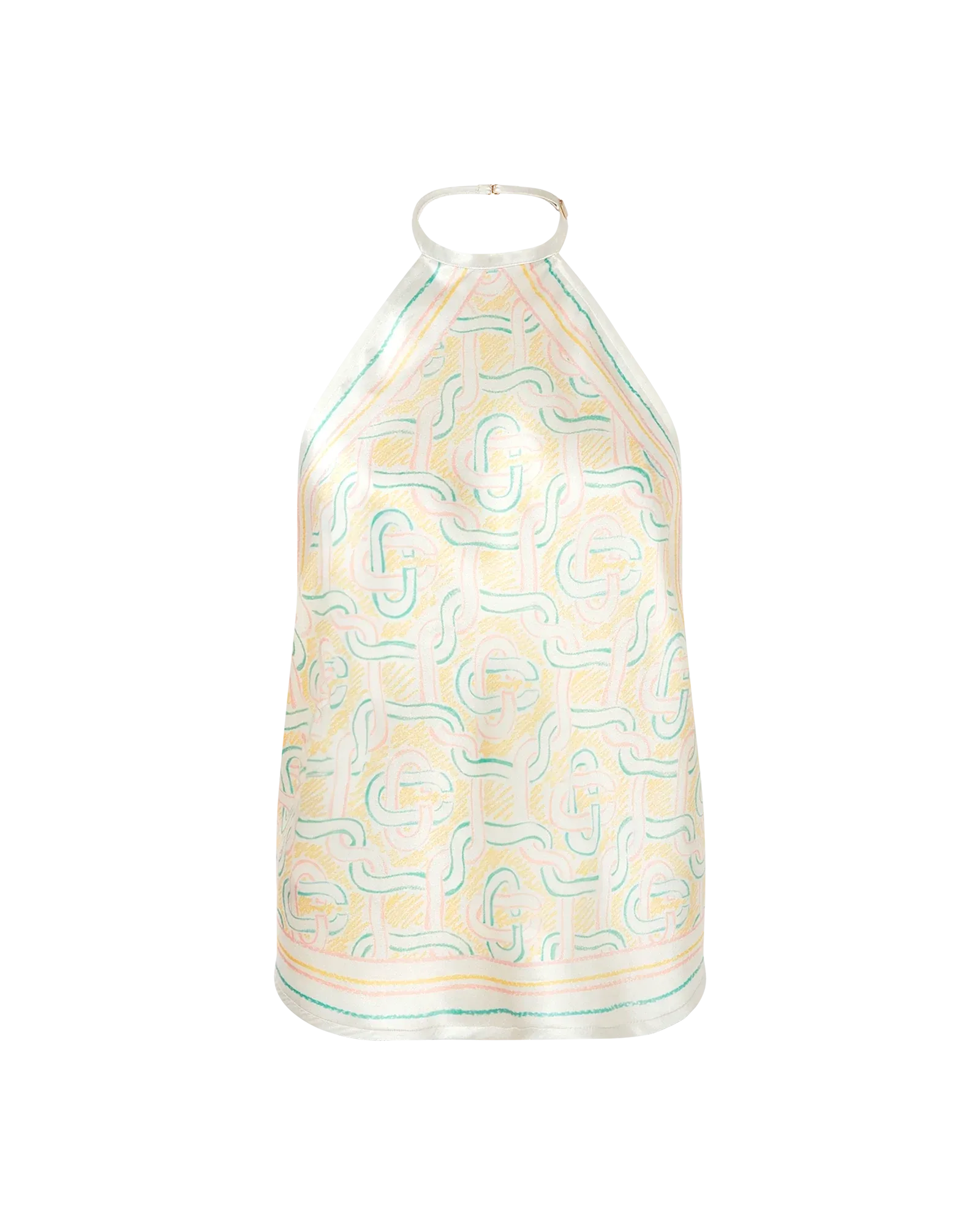 Crayon Monogram Silk Scarf Top