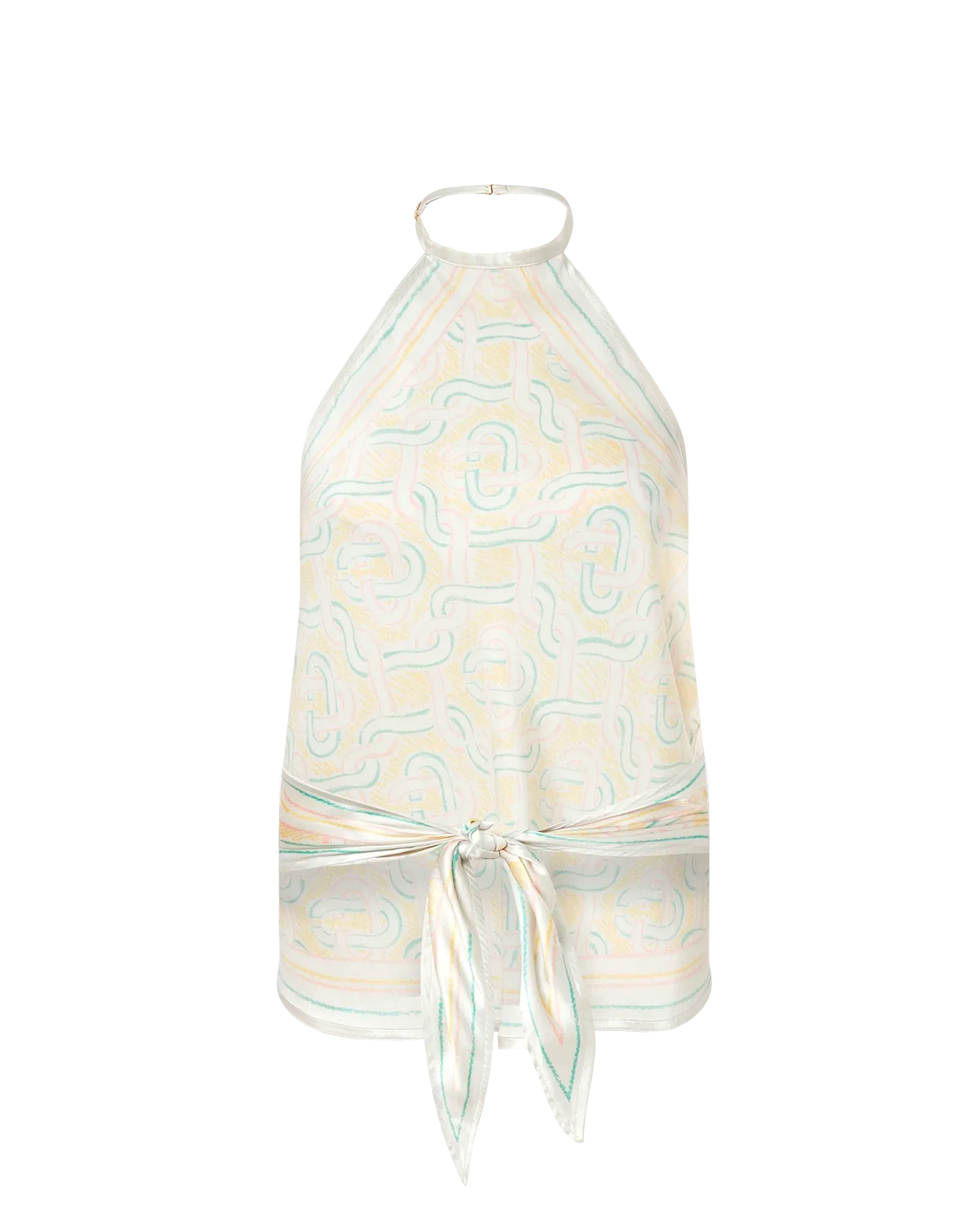 Crayon Monogram Silk Scarf Top