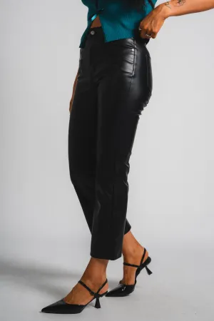 Daze Shygirl faux leather high rise crop flare pants cinematic