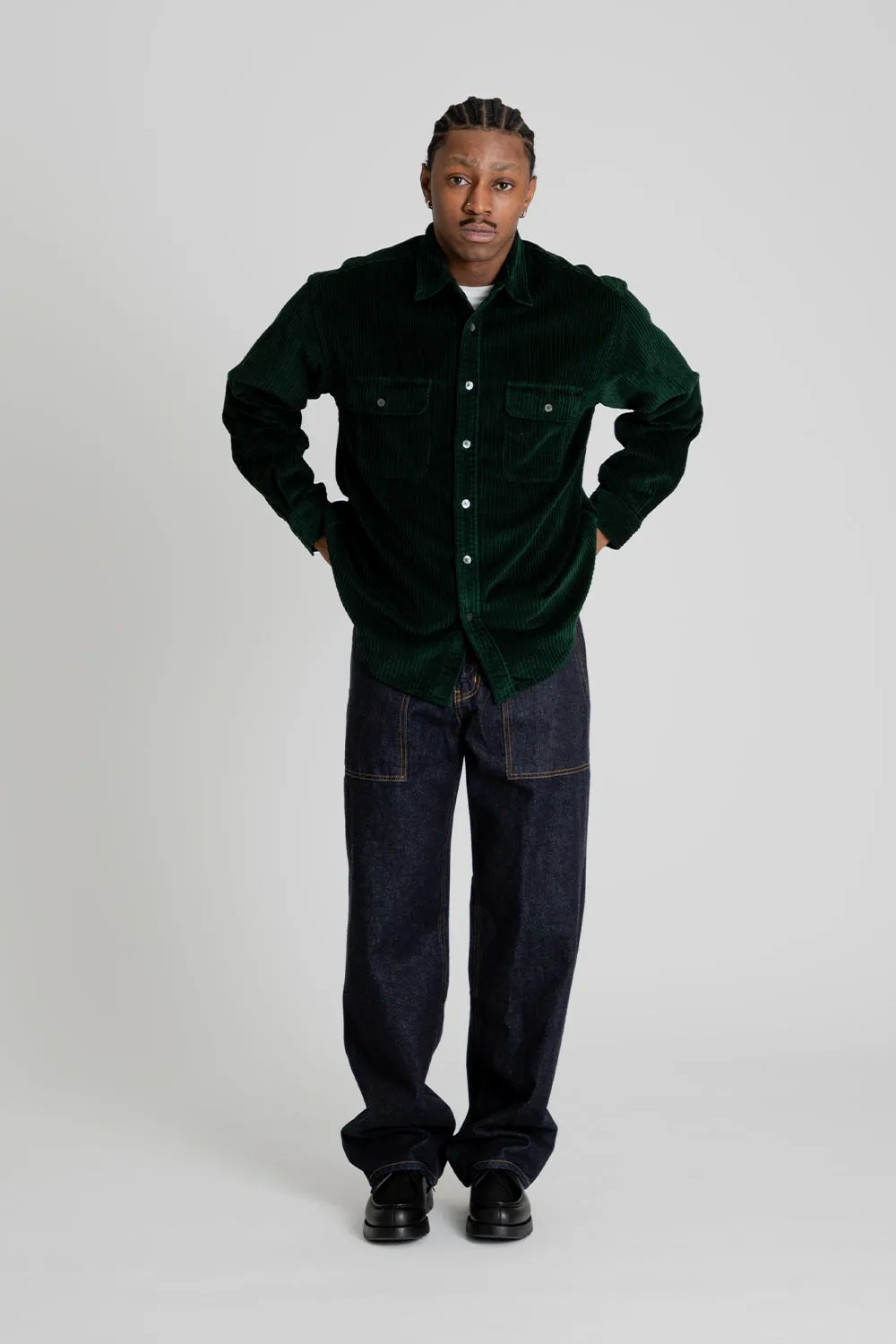 Denim Wide Fatigue Pants - Indigo