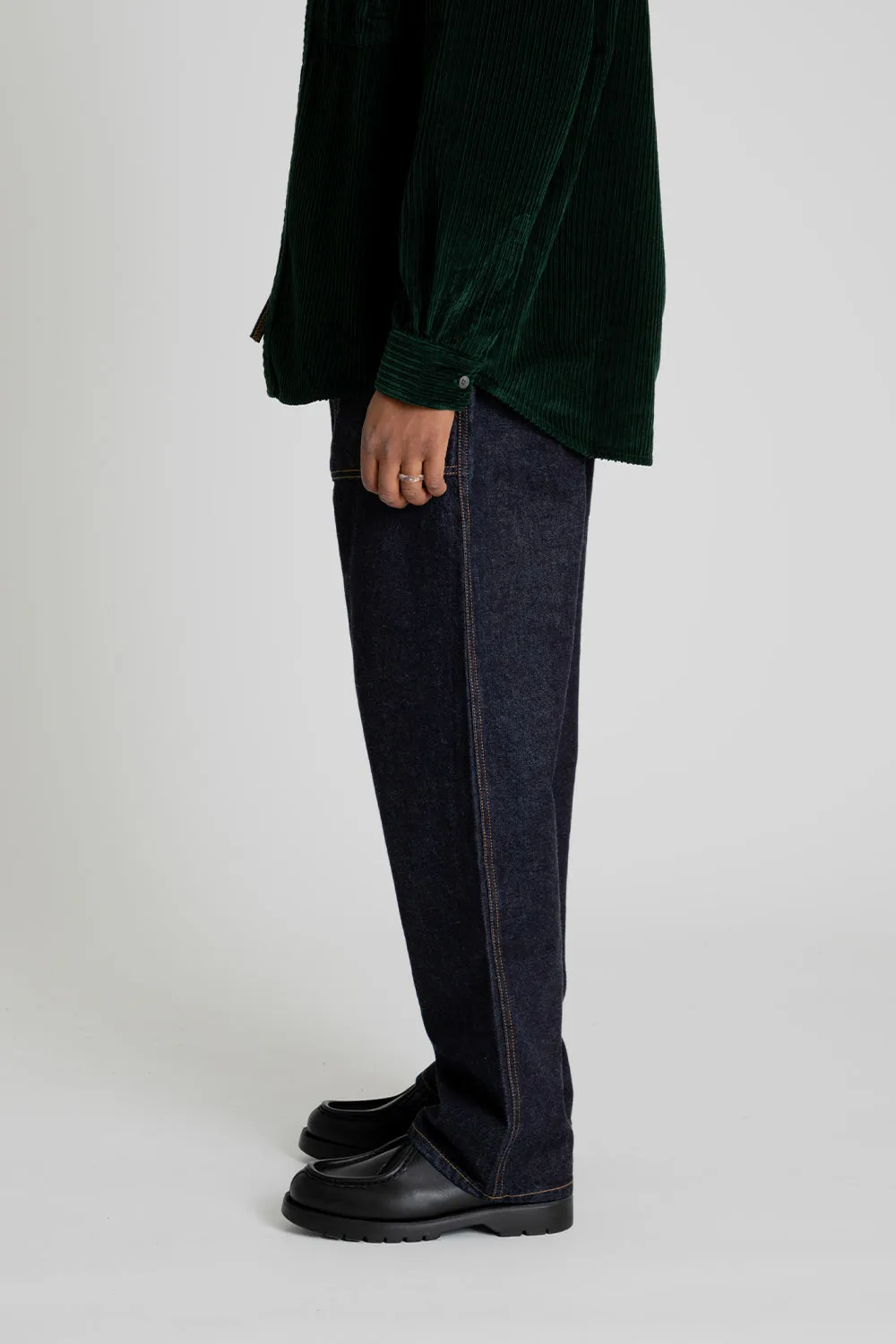 Denim Wide Fatigue Pants - Indigo