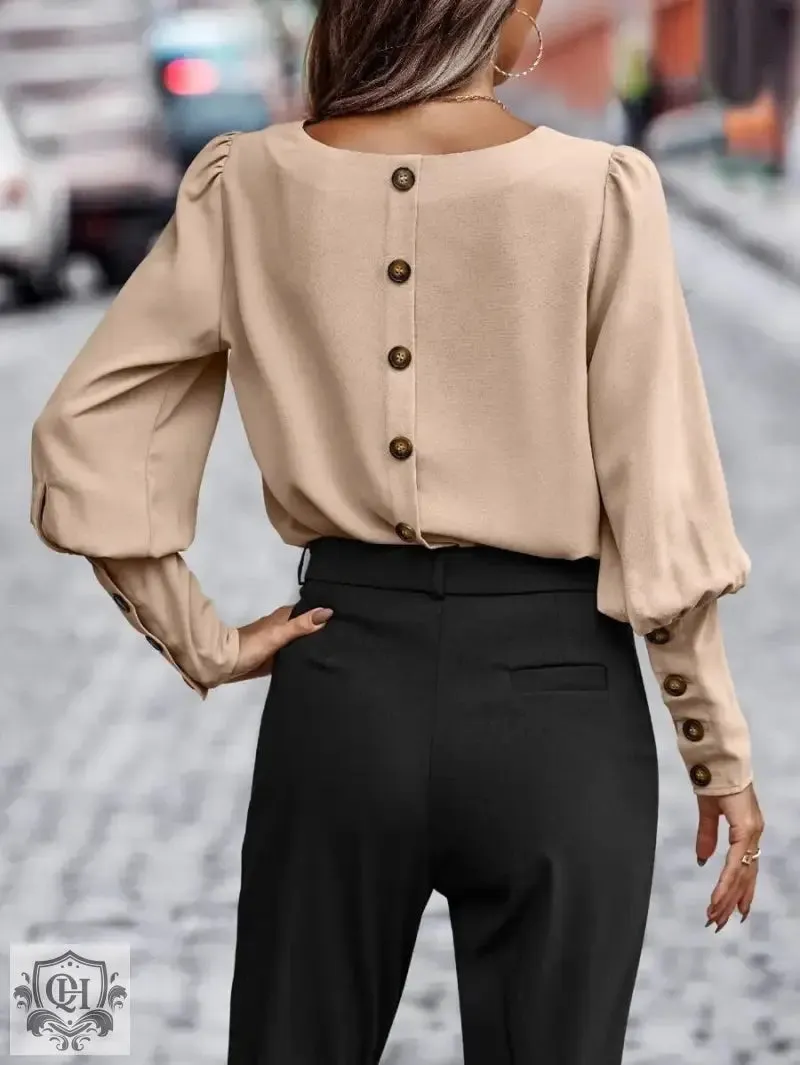 Elegant Button-Up Office Blouse