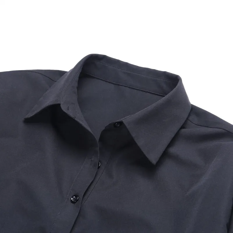 Elegant Lantern Sleeve Turn Down Collar Shirt Blouse