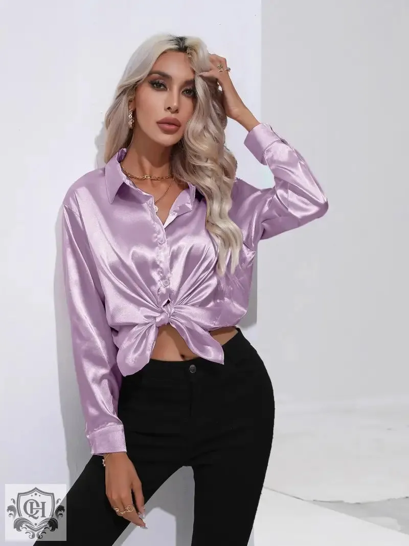 Elegant Satin Silk Shirt