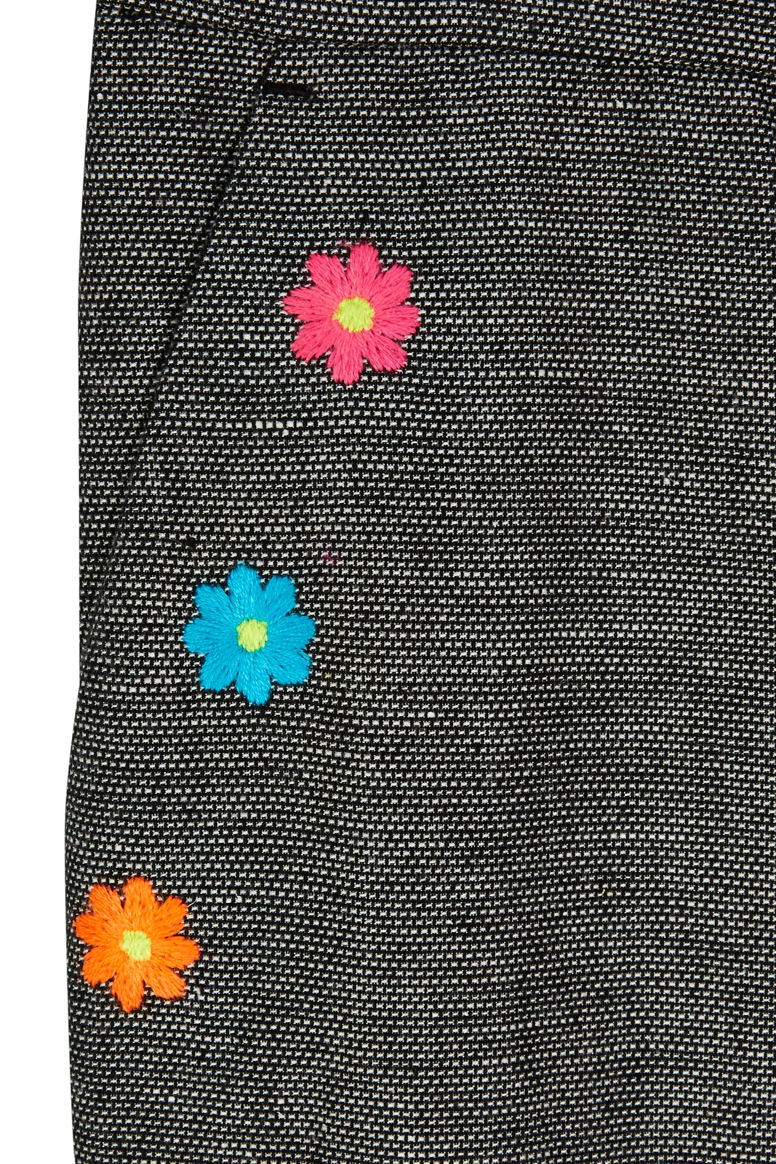Flower Embroidered Tailored Trousers