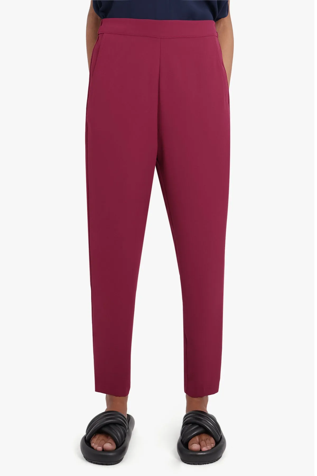 FLUID RELAXED SLIM LEG PANTS RASPBERRY