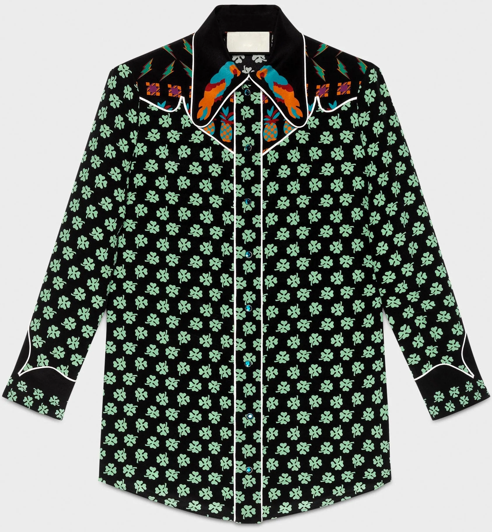 Four Leaf Clover Silk Shirt