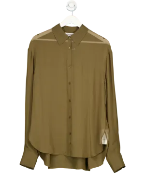 FRANKIE SHOP Green Peri Silk Georgette Shirt UK M
