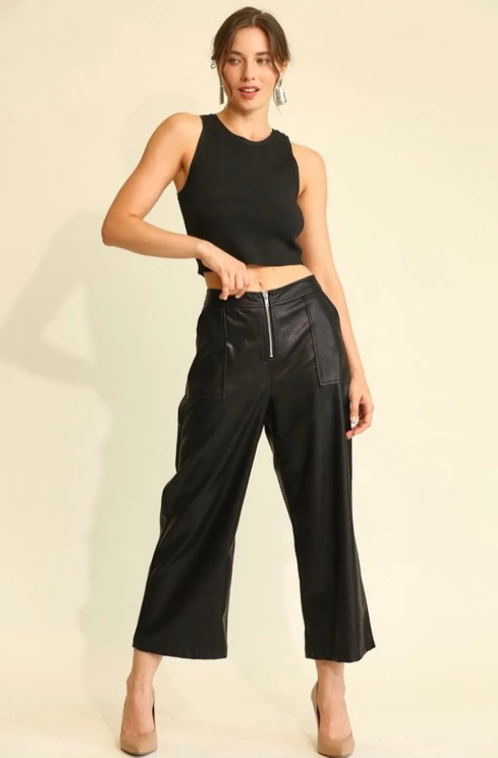 Frannie Faux Leather Midi Pants