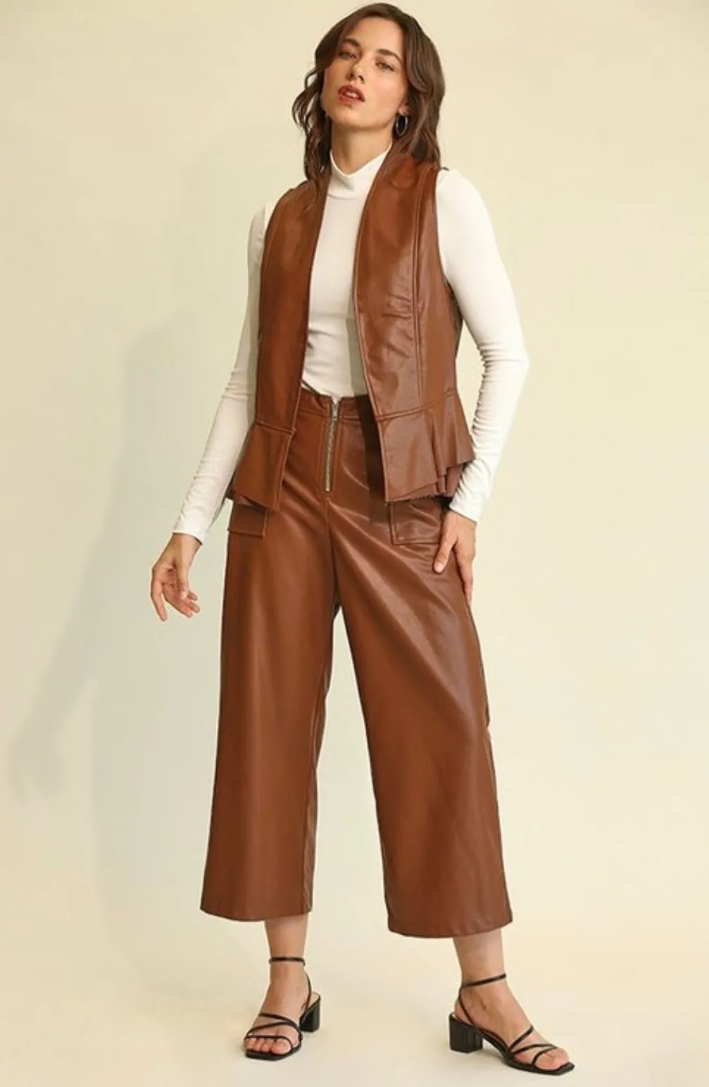 Frannie Faux Leather Midi Pants