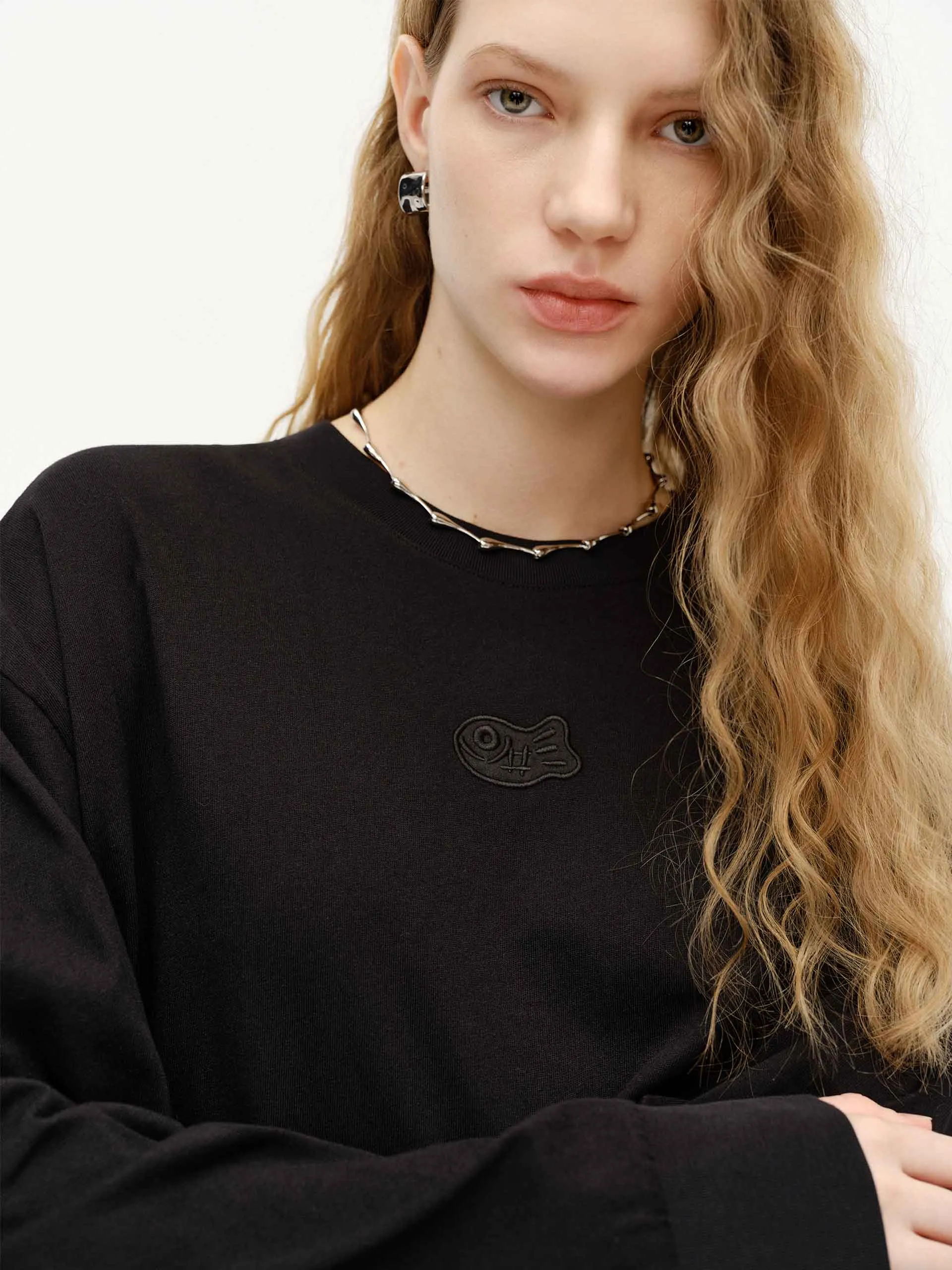 Front Embroidery Loose T-shirts