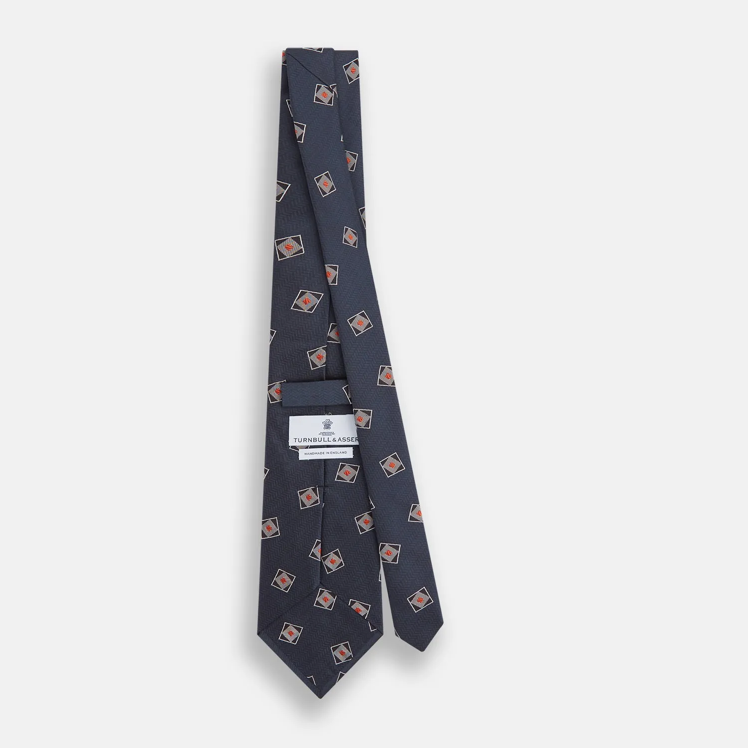 Grey Square Overlay Silk Tie