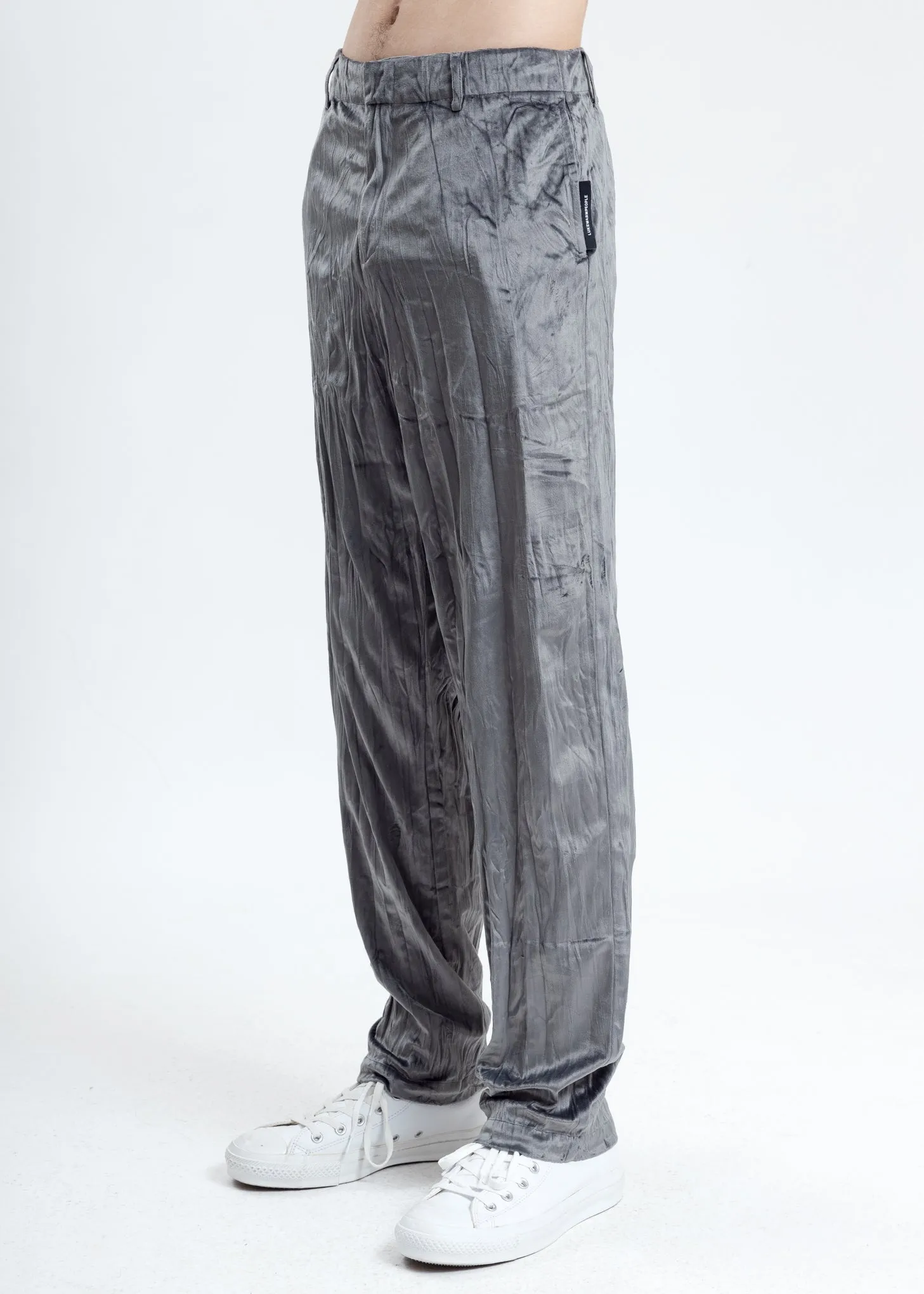 Grey Velvet Pajama Pants