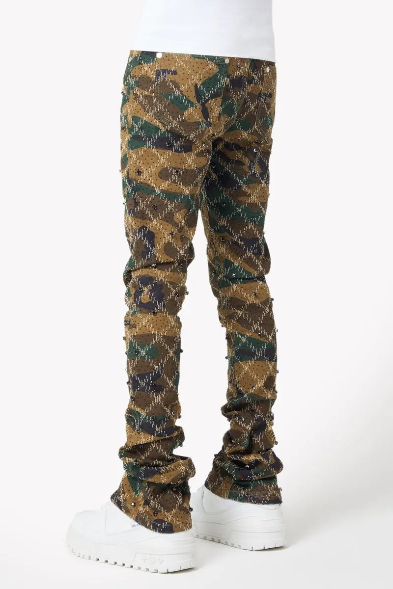 Guapi Camo Embellished Denim Pants