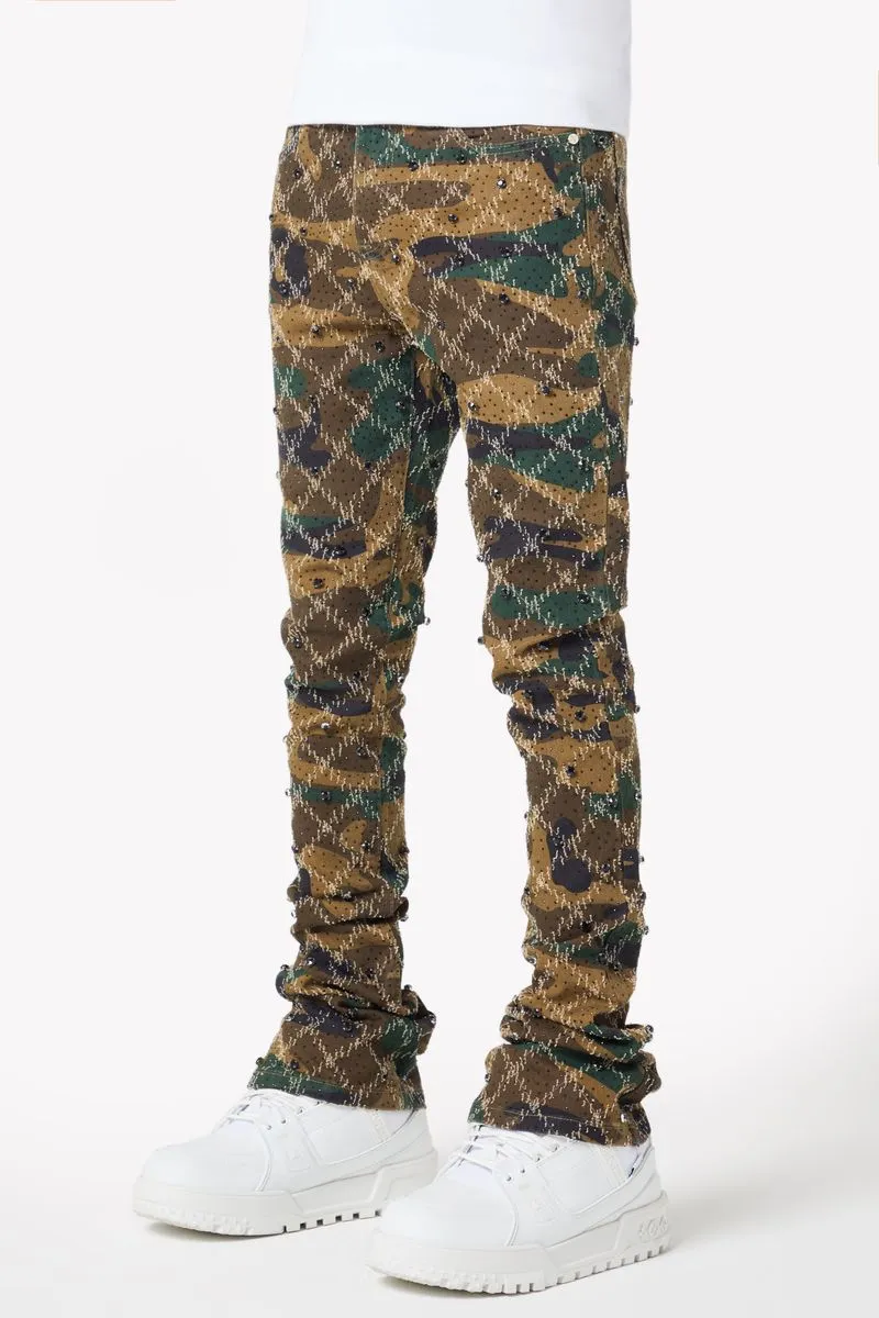 Guapi Camo Embellished Denim Pants
