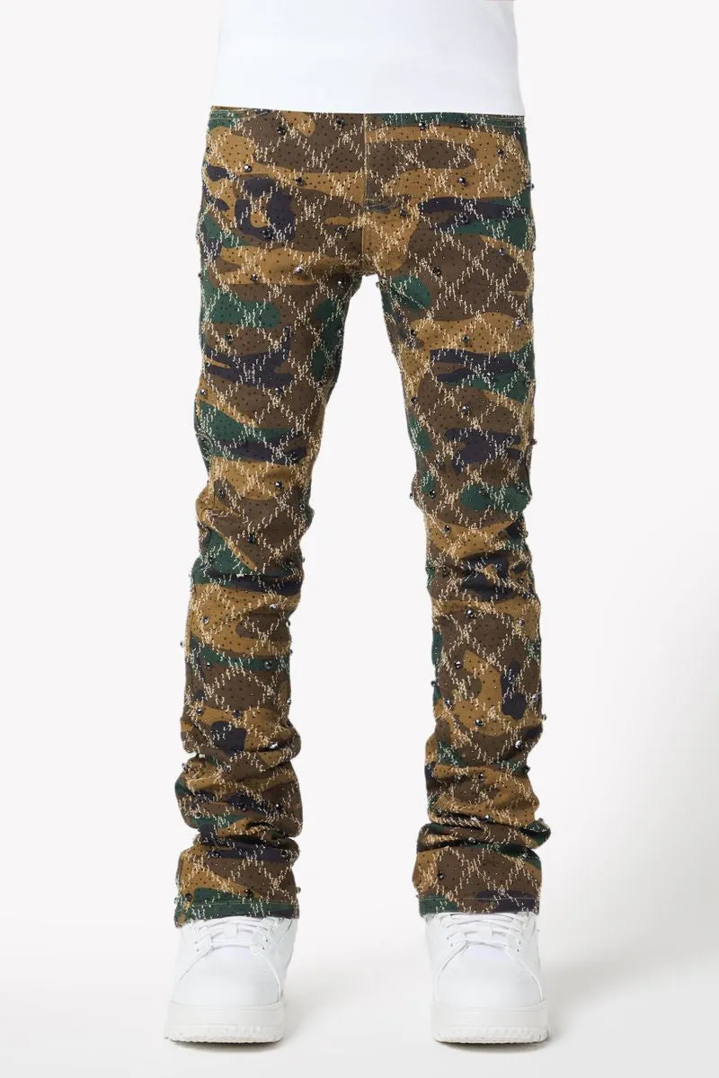 Guapi Camo Embellished Denim Pants