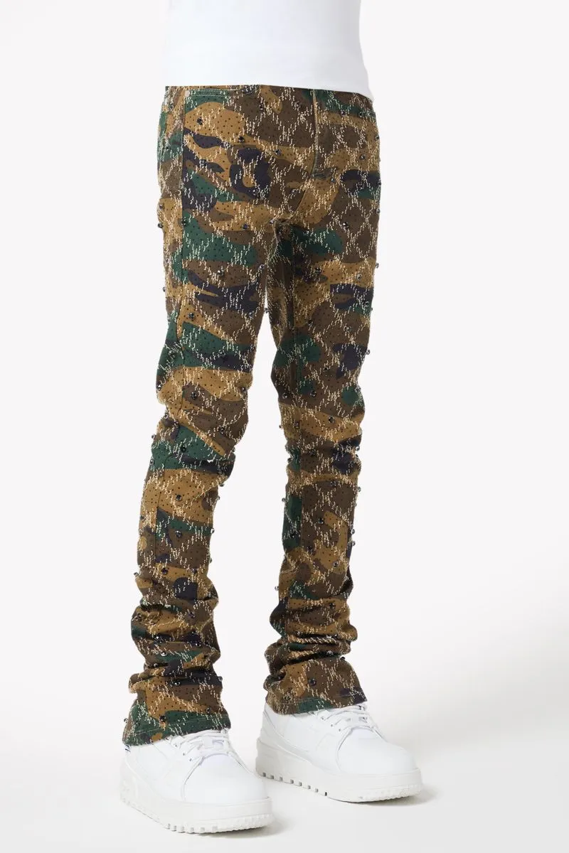 Guapi Camo Embellished Denim Pants