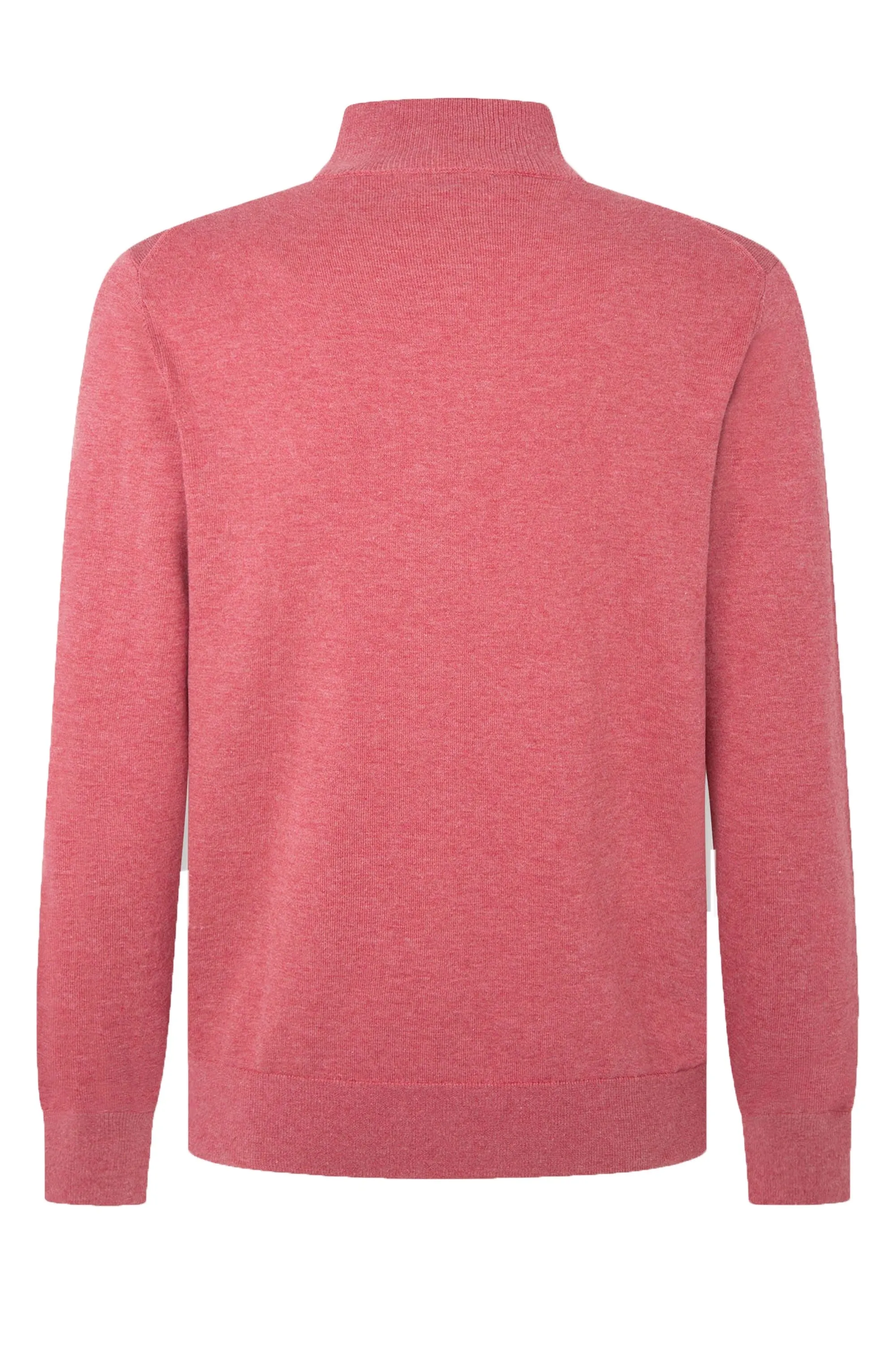 Hackett Cotton Silk Half Zip Knitwear Dusty Red