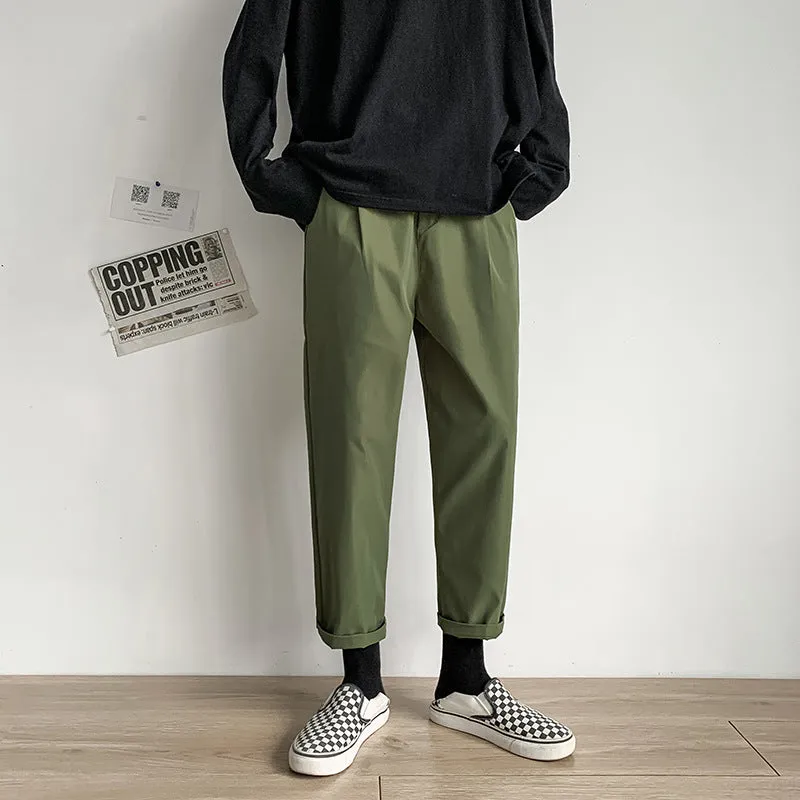 Hong Kong Pants Men Korean Trendy Loose Straight All-Matching Student Casual Long Drape Pants