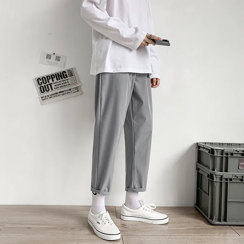 Hong Kong Pants Men Korean Trendy Loose Straight All-Matching Student Casual Long Drape Pants