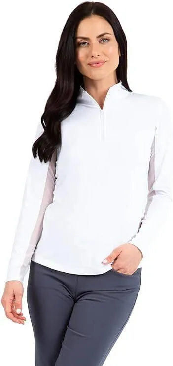 IBKUL Womans Athleisure Wear Sun Protective UPF 50  Long Sleeve Mock neck