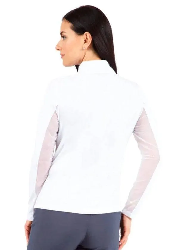 IBKUL Womans Athleisure Wear Sun Protective UPF 50  Long Sleeve Mock neck