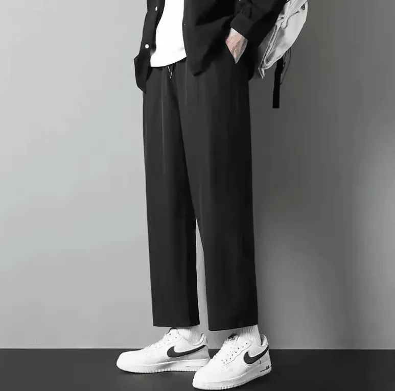 Ice Silk Men’s Summer Loose Straight-Leg Pants – Quick-Dry & Comfortable