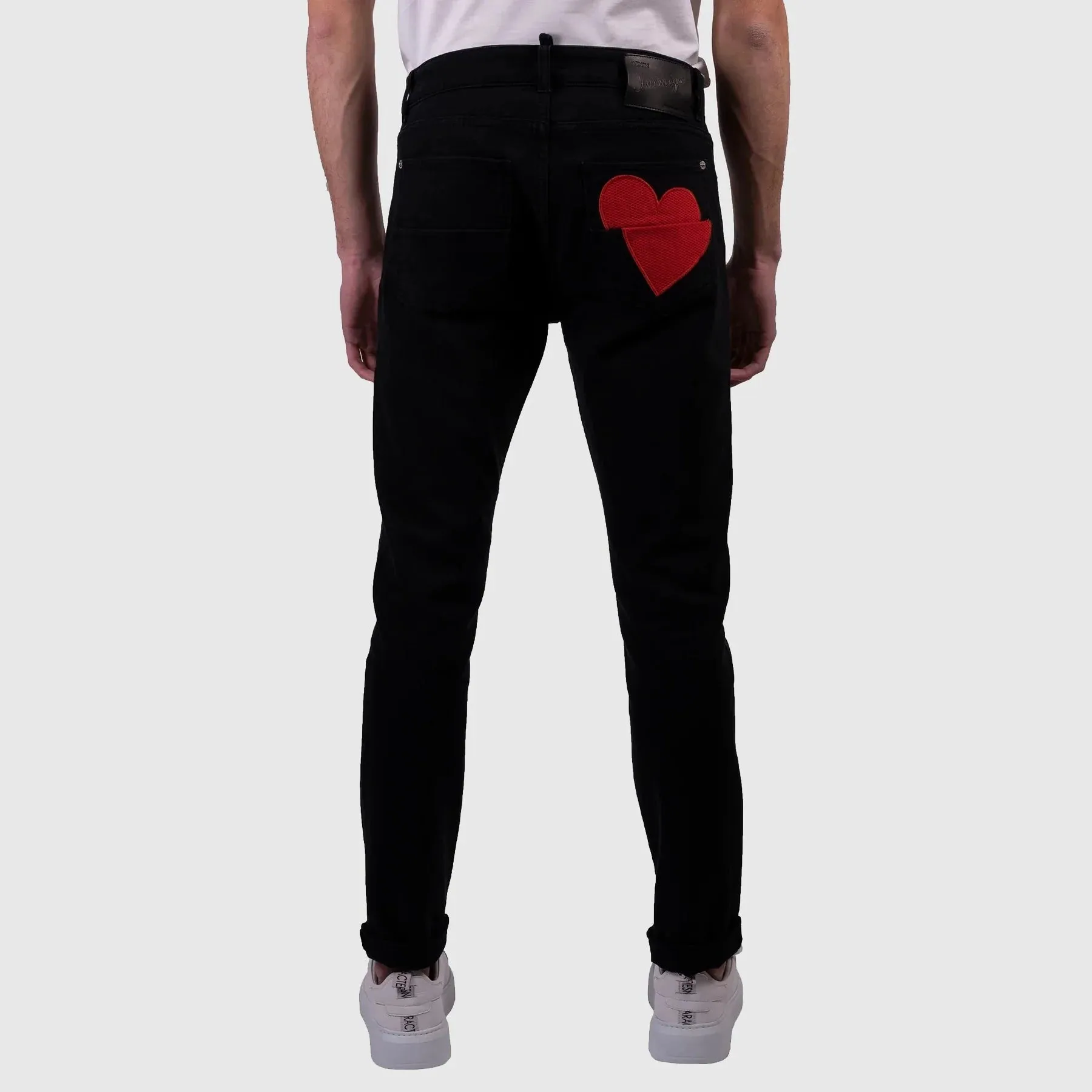 INIMIGO Mens Red Heart Jeans