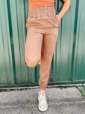 Joey High Waisted Brown Jogger Pants