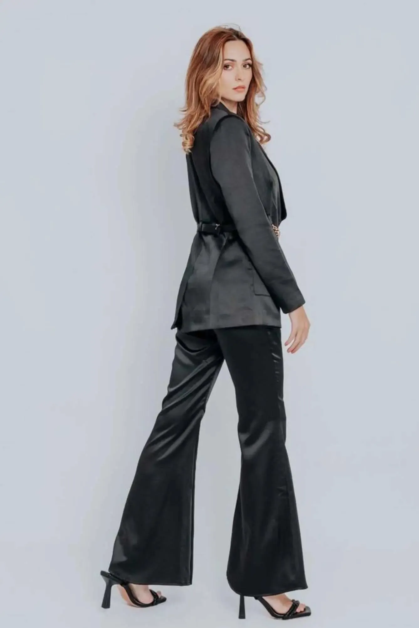 Kali High Waisted Flare Pants Black