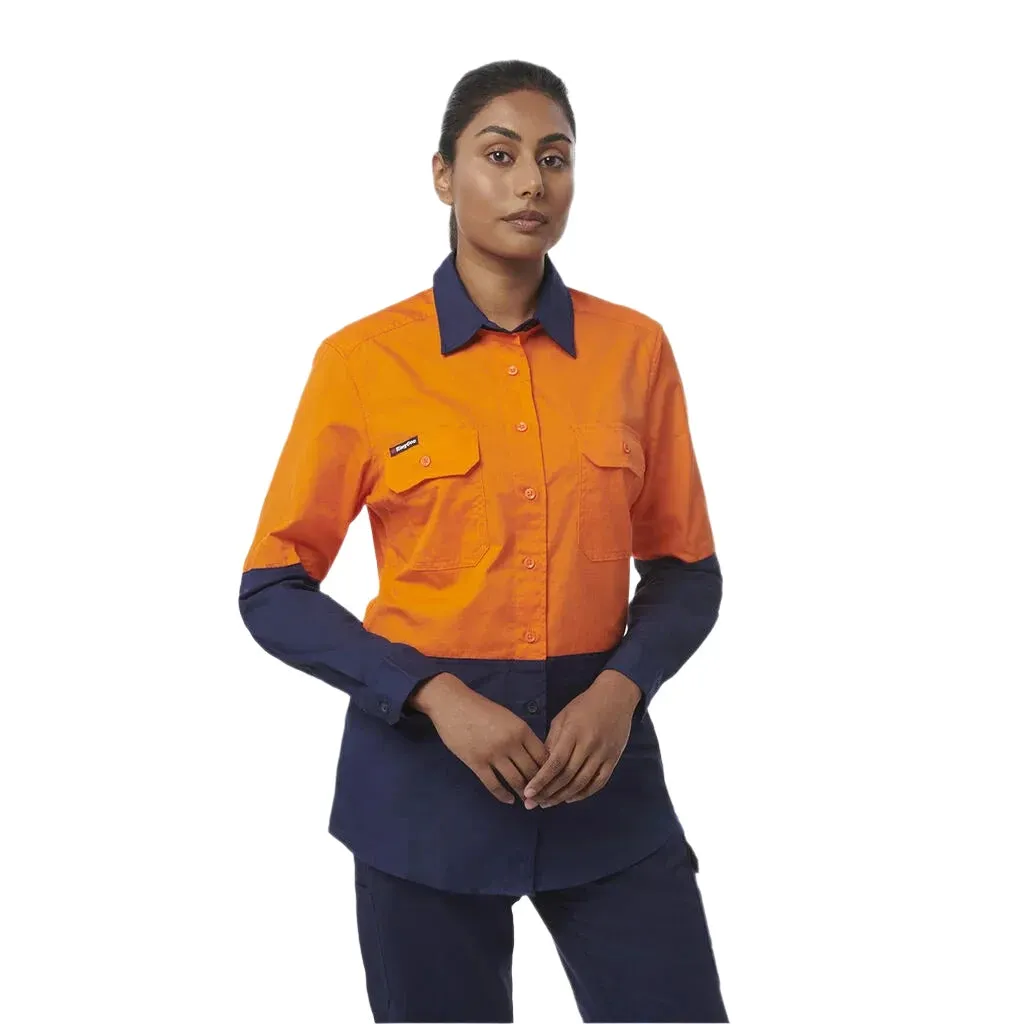 KingGee Women's Workcool Vented Spliced Shirt Long Sleeve (K44226)