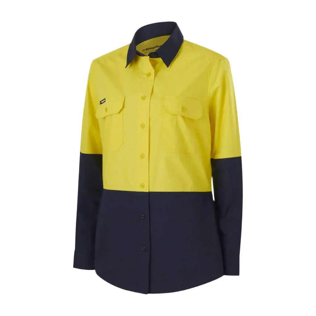 KingGee Women's Workcool Vented Spliced Shirt Long Sleeve (K44226)