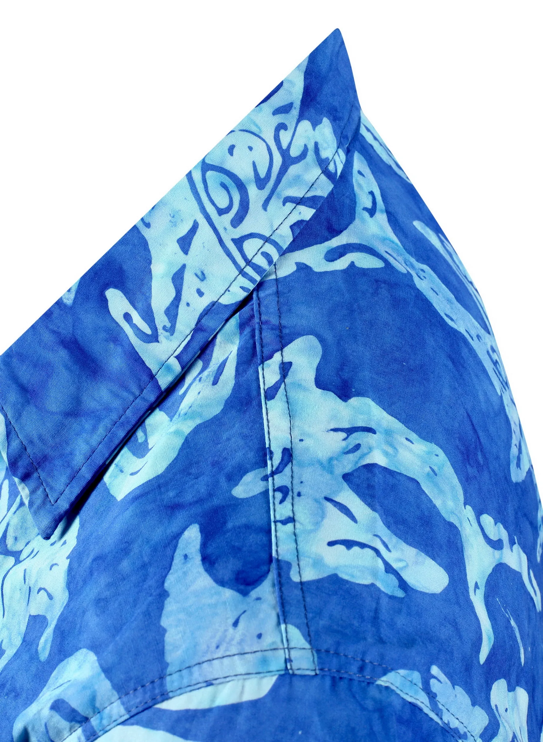 LA LEELA Men's Wear Summer Everyday Essentials  Casual  Shirt 100% NATURAL COTTON  Fish Printed Royal Blue shirt