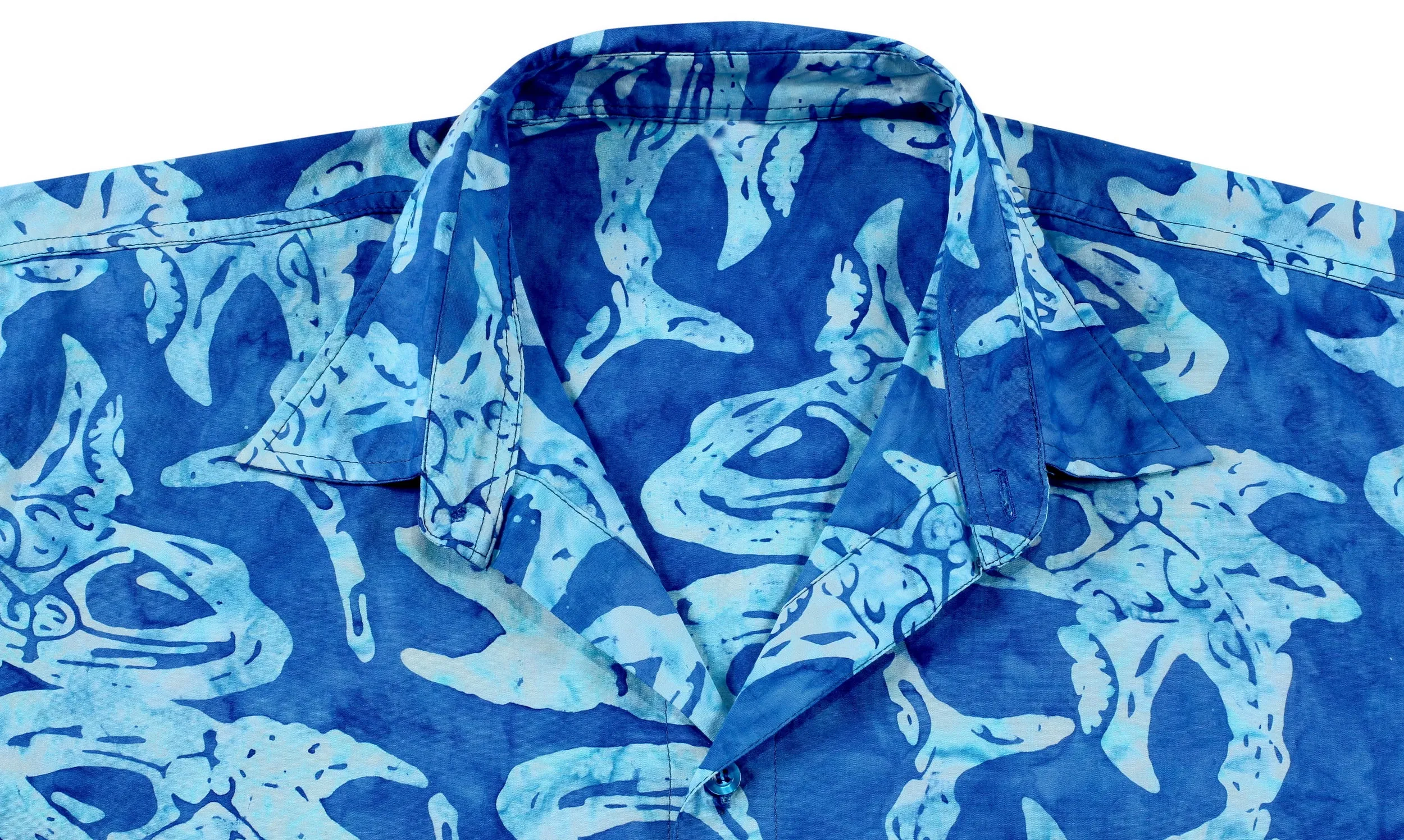 LA LEELA Men's Wear Summer Everyday Essentials  Casual  Shirt 100% NATURAL COTTON  Fish Printed Royal Blue shirt