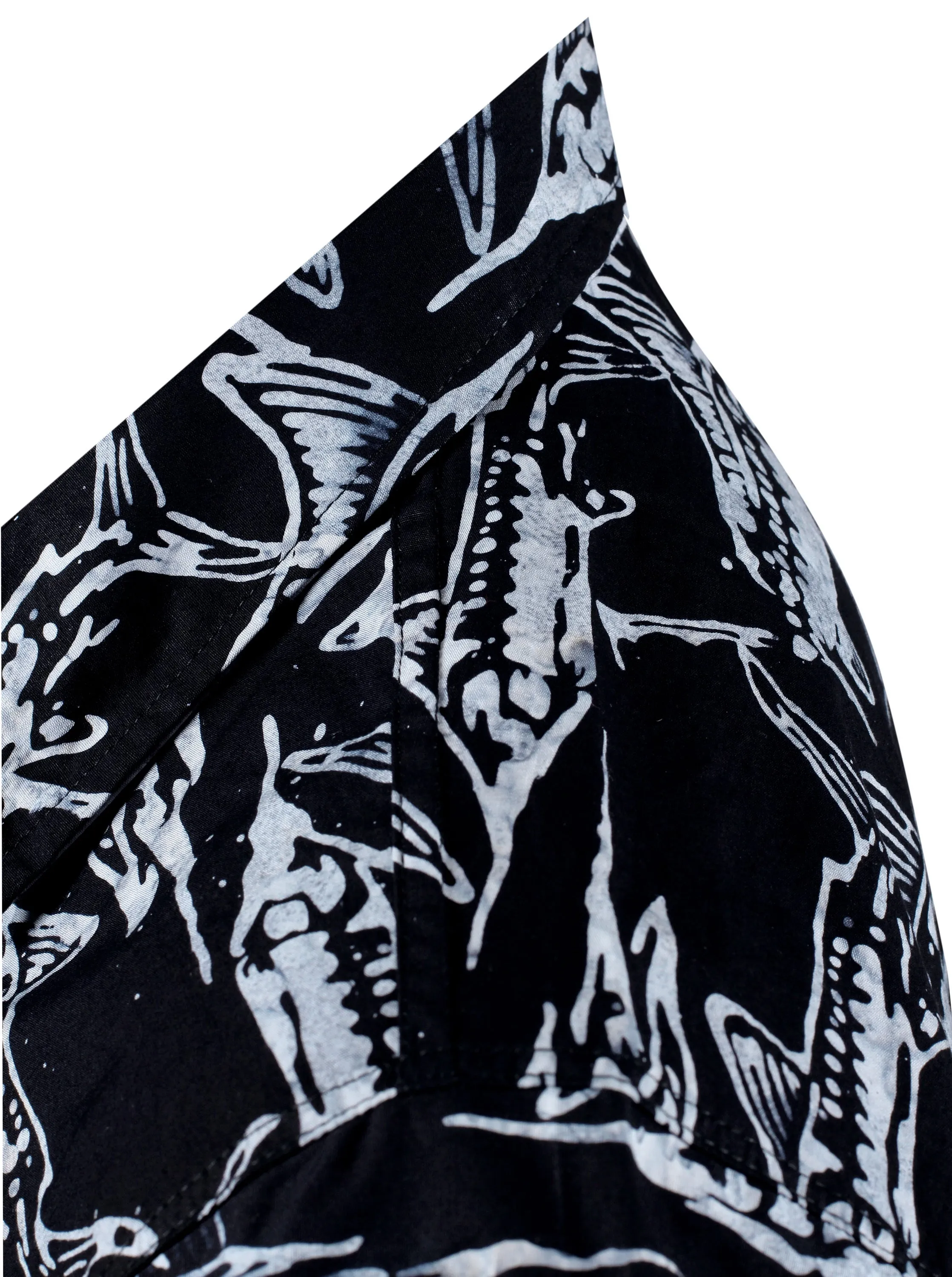 LA LEELA Men's Wear Summer Everyday Essentials  Casual  Shirt 100% NATURAL COTTON  Hand Printed ALOHA Black Grey