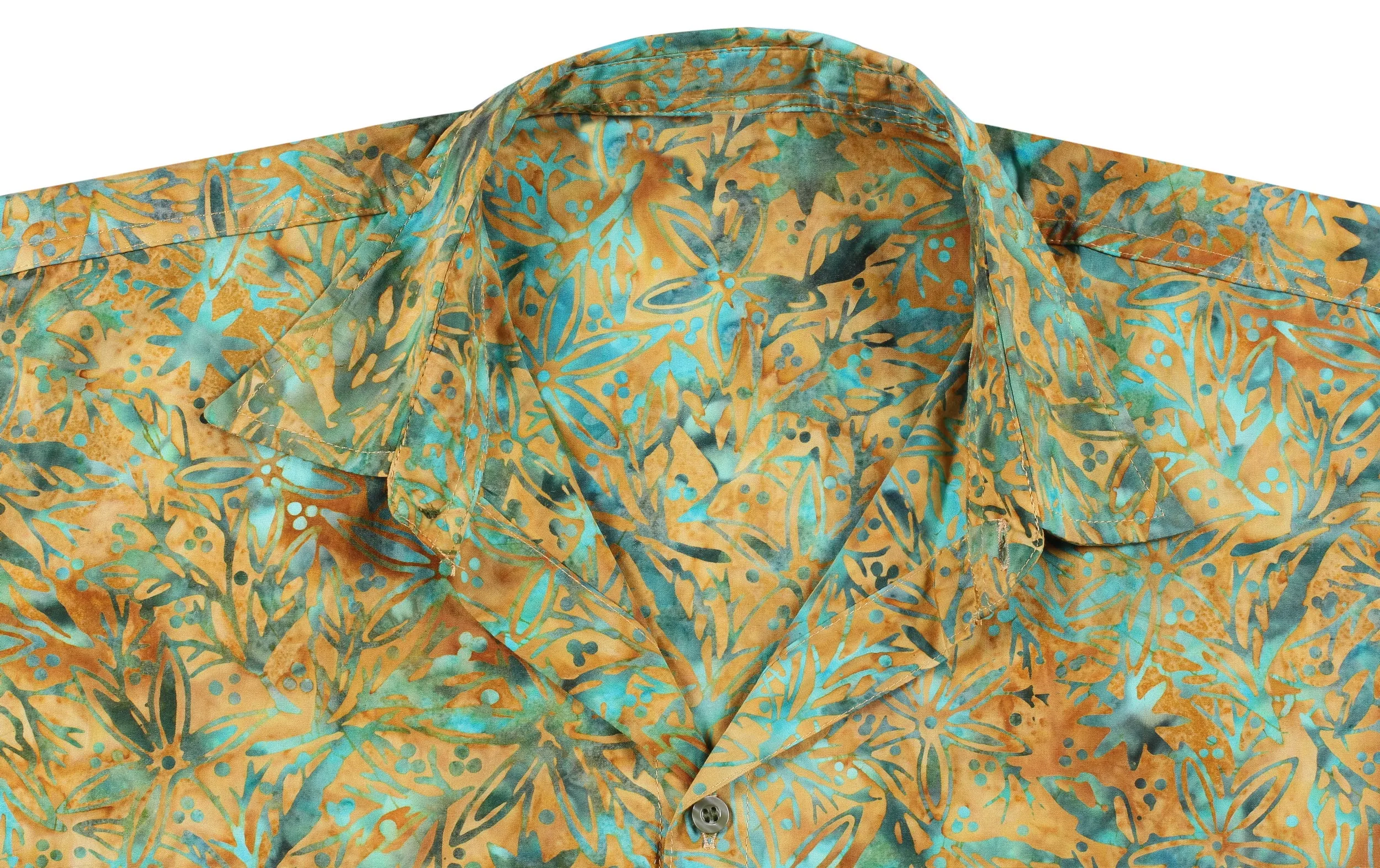 LA LEELA Men's Wear Summer Everyday Essentials  Casual  Shirt 100% NATURAL COTTON  Printed Mustard Green Aloha Hawaiian Shirt