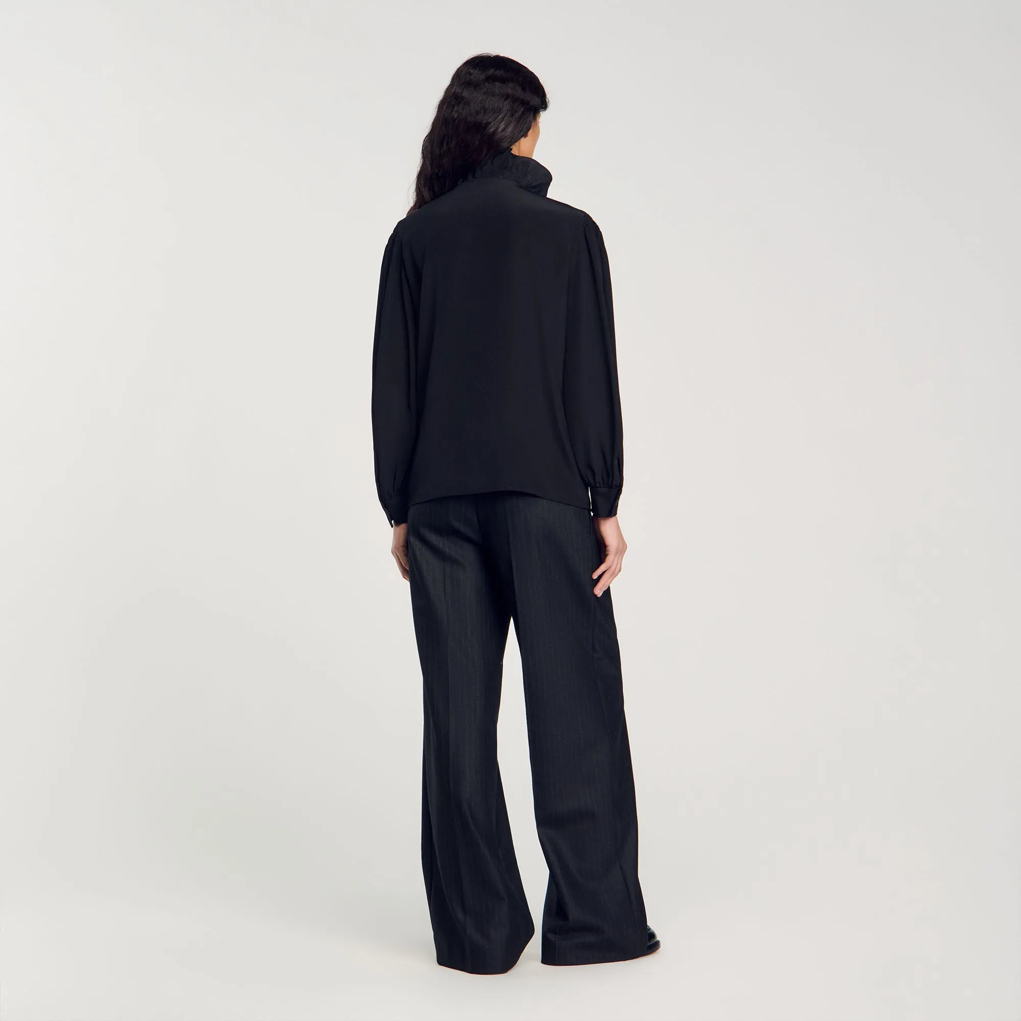 Lisandro Floaty Silk Shirt Black