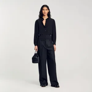 Lisandro Floaty Silk Shirt Black