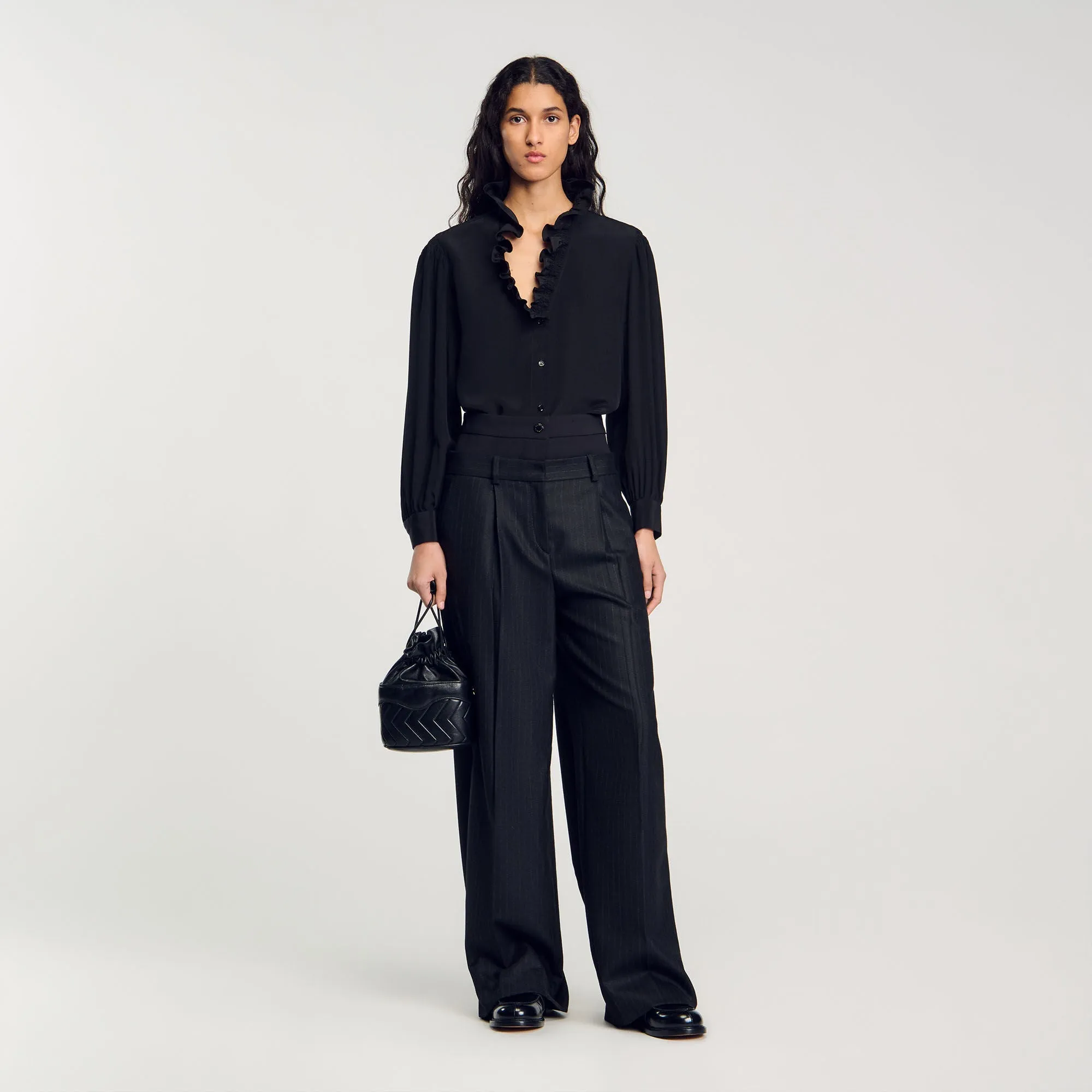 Lisandro Floaty Silk Shirt Black