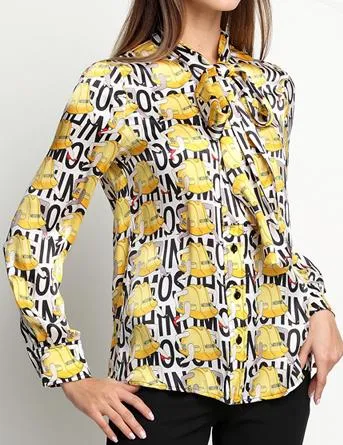 Logo-Printed Silk and Cotton Blouse *Limited Stock*