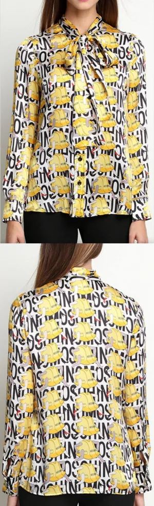 Logo-Printed Silk and Cotton Blouse *Limited Stock*