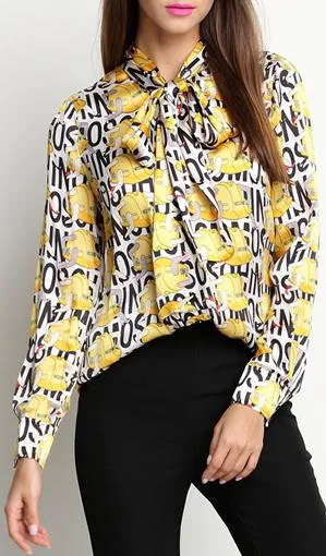 Logo-Printed Silk and Cotton Blouse *Limited Stock*