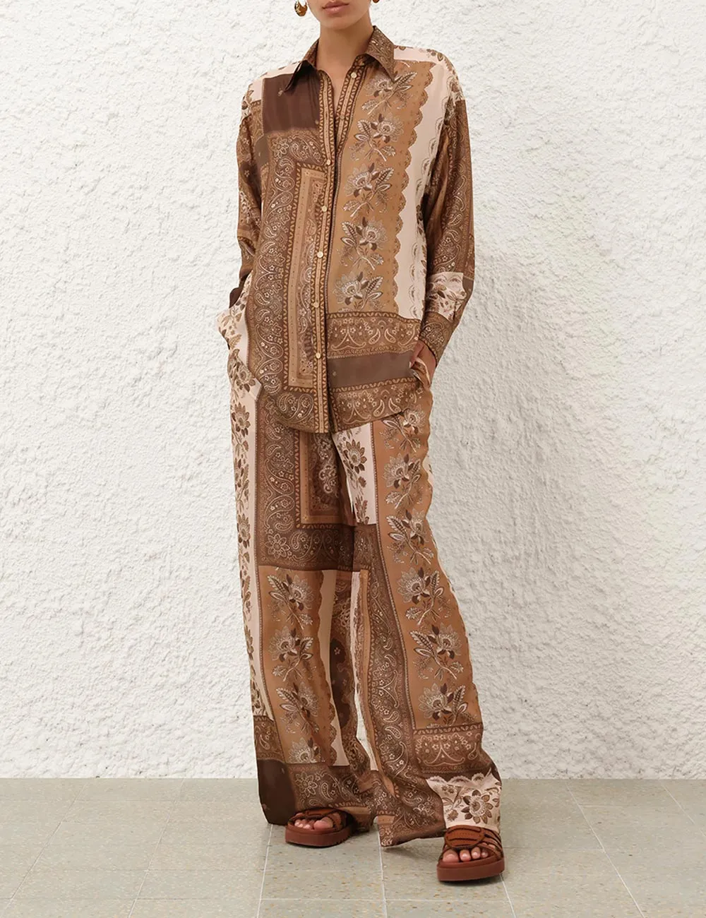 Lucky Relaxed Pant in Chocolate Bandana