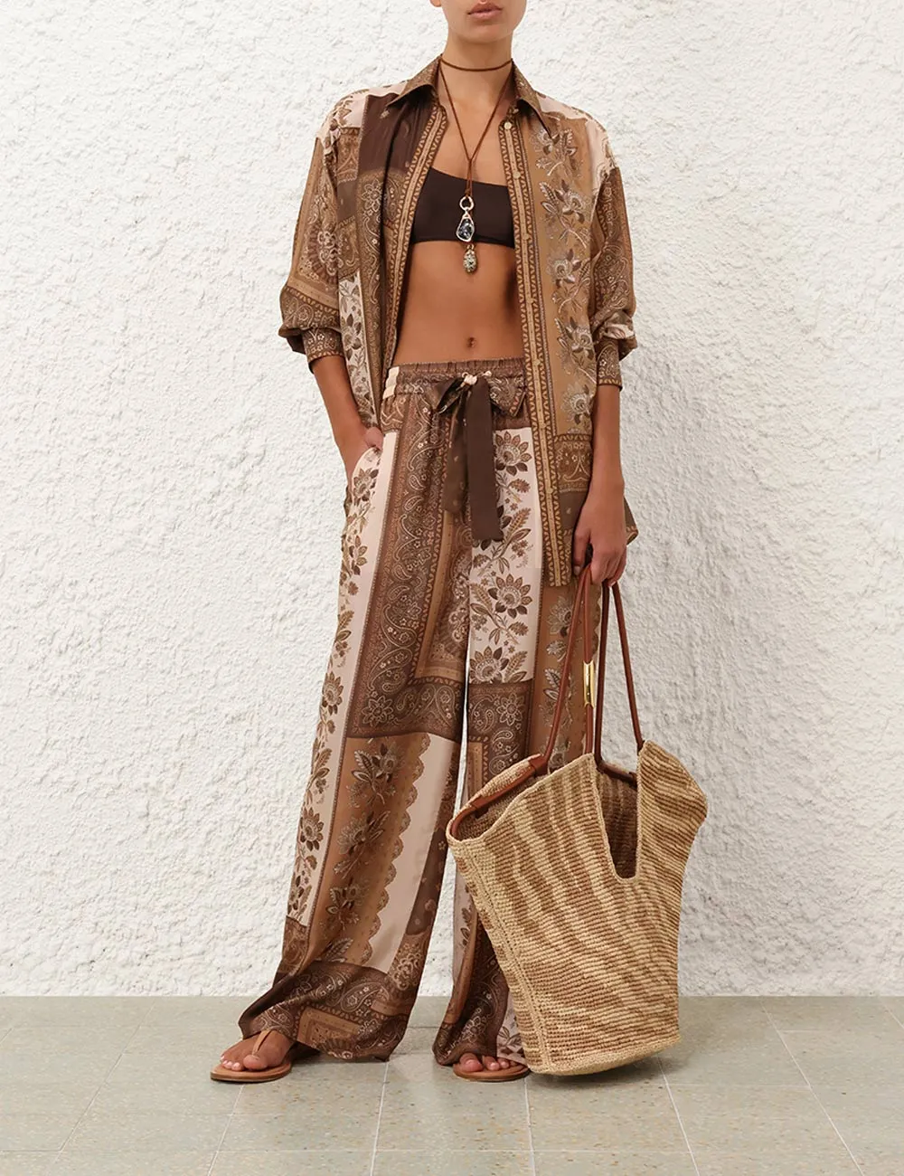 Lucky Relaxed Pant in Chocolate Bandana