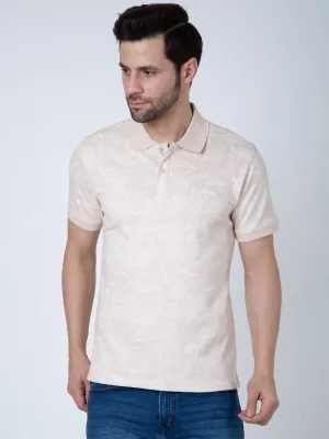 Men Polo Jacquard Peach T-Shirt