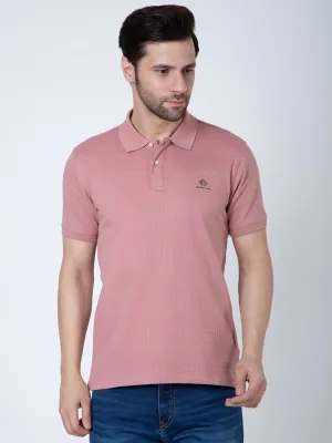 Men Polo Jacquard Pink T-Shirt