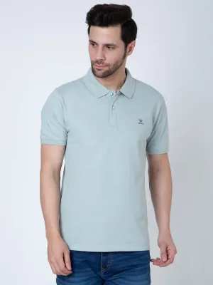 Men Polo Popcorn Sea Green T-Shirt