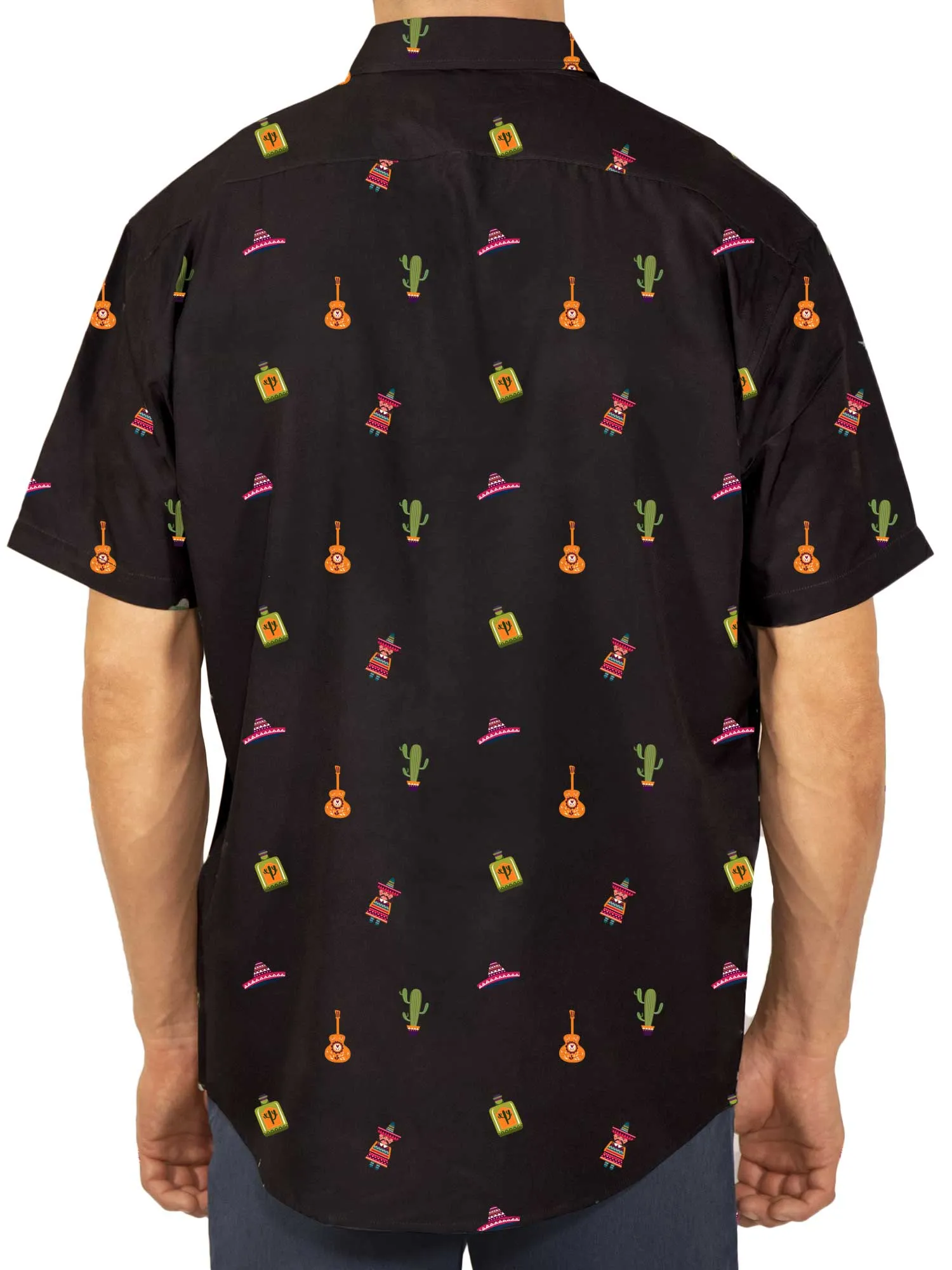 Mens Button Down Shirt - Fiesta Party